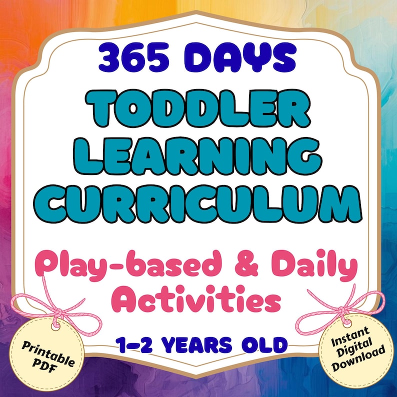 365 Days TODDLER LEARNING Curriculum l Play-based Daily Activities for Ages 1-2 lPrintable PDF image 1