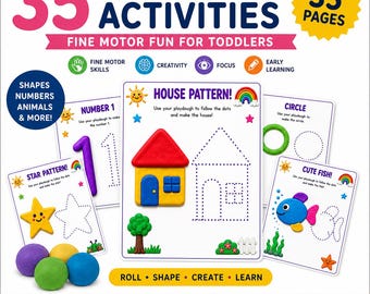 Playdough Activities Bundle | Fine Motor Skills, Shapes, Numbers (Digital Download)