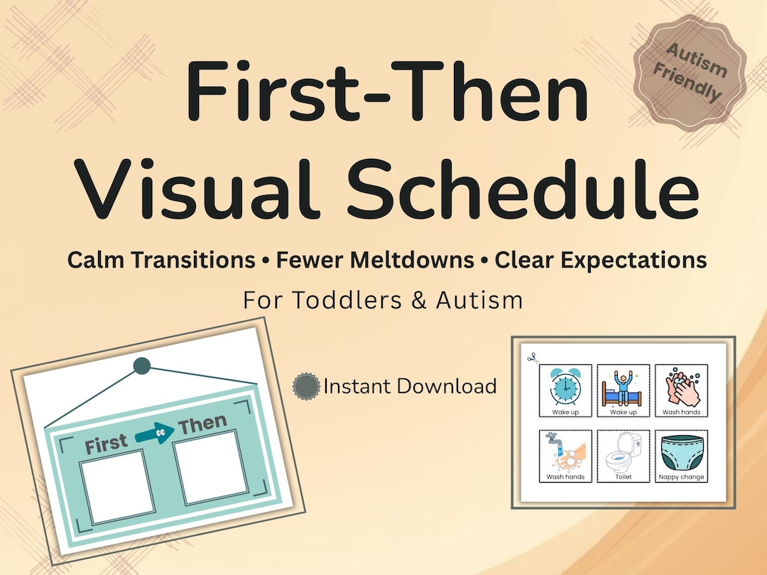 Transition Between Rbt Routine Cartoon First Then Visual Schedule for Toddlers | Autism Routine Chart ...
