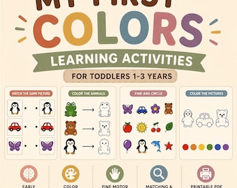 Toddler Color Matching Activities | Montessori Preschool Busy Book (Digital Download)