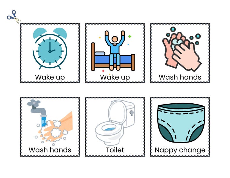 Nappy Changing Routine Cards First Then Visual Schedule for Toddlers | Autism Routine Chart ...