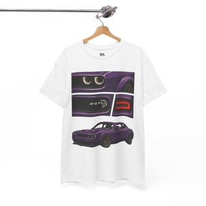 Challenger Hellcat SRT Widebody Shirt Muscle Car Graphic Tee Supercharged V8 Rear View Art Gift for Men Car Lovers Drag Racing Streetwear