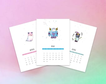 Costume Cat Art 2027 Wall Calendar: Colorful Watercolor Prints