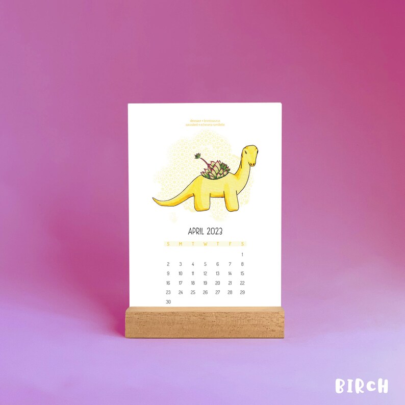 2024 Desk Calendar Dinosaur Calendar 2024 Vertical Desk Etsy
