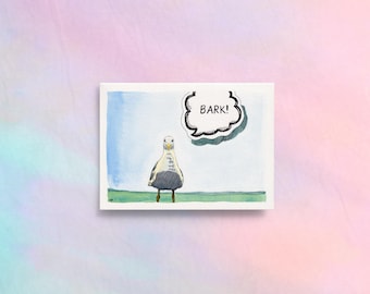 Barking Seagull Card: Beach Shorebird Greeting Card