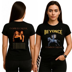 Camiseta de Beyoncé, camiseta de concierto de Beyoncé, camiseta de Beyoncé Cowboy Carter, artículos de merchandising de Beyoncé, camiseta pirata de Beyoncé, estampados delanteros y traseros.