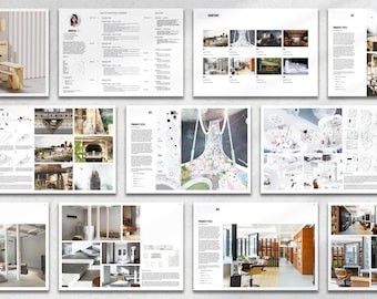 Architecture Portfolio Template: Minimalist Design (Indesign File)
