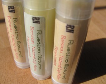 Peppermint LIP BALM Cocoa Butter - Beeswax Organic