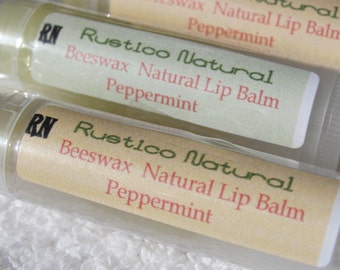 Peppermint LIP BALM Cocoa Butter - Beeswax Organic Vegan