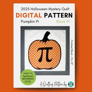 Roligt Halloween-quiltblockmönster DIGITALT, Thanksgiving 15x15 väggbonad, höstens inflyttningsvärdinnapresent till quiltare, gryta med varm platta