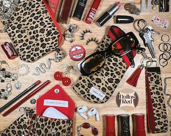 Cheetah Print Accessory Set | The Wild Side Collection | Mini wallet, Keychain wristlet, Glasses case, Airpods case