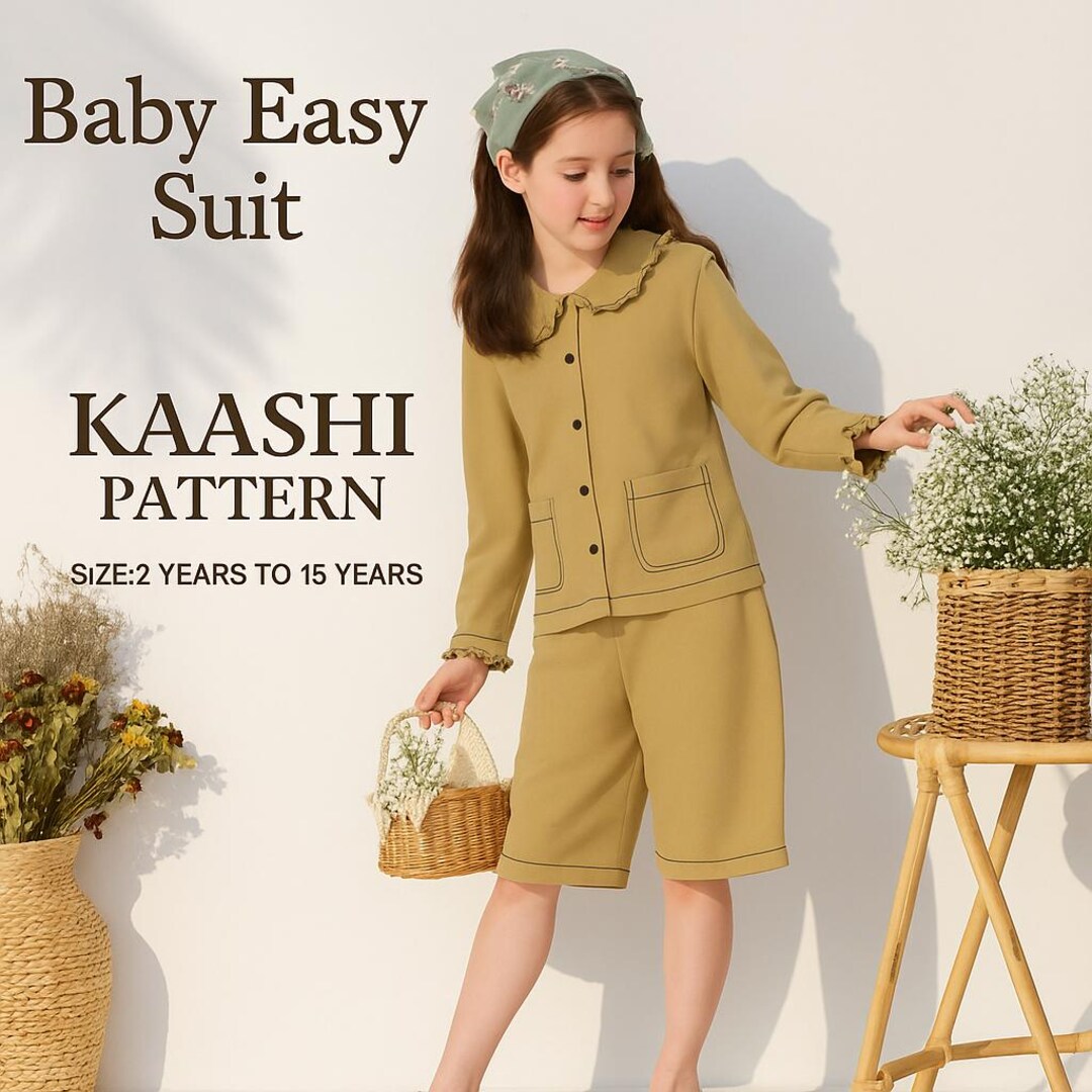 子供用トップスとパンツの縫製パターン PDF: 初心者向け DIY 服