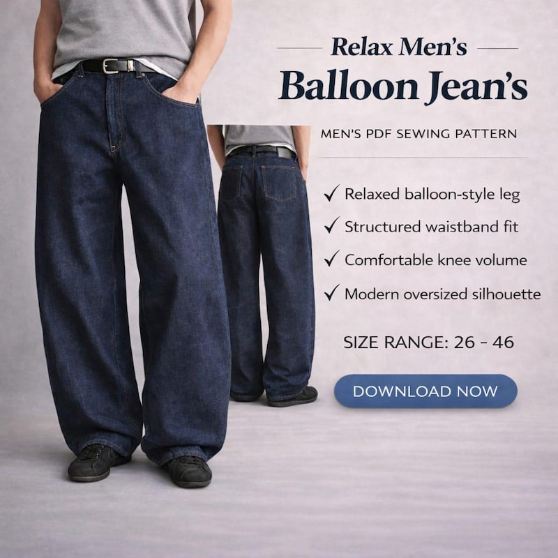 Wide Leg Balloon Jeans - Etsy