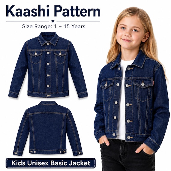 Kids Unisex Canvas Jacket Sewing Pattern | Ages 1-15 (Digital Download)