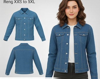 Women's Trucker Jacket Sewing Pattern: Classic Denim (XXS-3XL) (PDF Pattern)