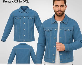 Mönster för truckerjacka för män: Klassisk denim (XXS-5XL) (PDF-mönster)