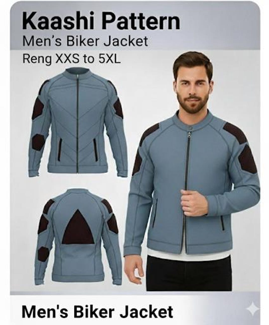 Men’s Quilted Biker Jacket | PDF Sewing Pattern Instant PDF| Sizes XXS ...