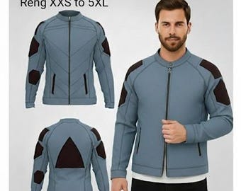 Herrquiltad bikerjacka | PDF-sömnadsmönster direkt i PDF-format | Storlekar XXS–5XL