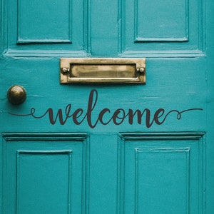 Welcome Vinyl wall decal sticker, Front door welcome decal, house door saying decal sticker, vinyl lettering, welcome sticker vinyl decal