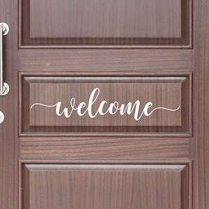 Welcome Vinyl wall decal sticker, Front door welcome decal, house door saying decal sticker, vinyl lettering, welcome sticker vinyl decal