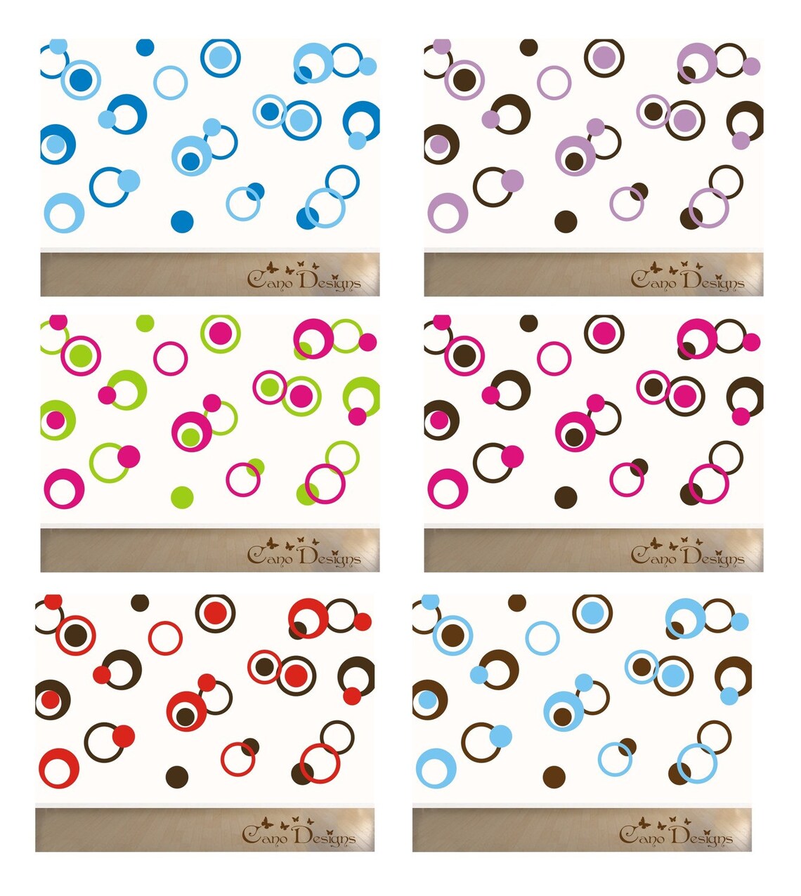 Dots & Rings 3 colors Vinyl decals living room nursery | Etsy