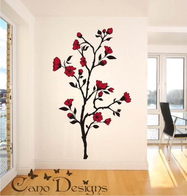 Wall Decal Magnolia Tree Decal Vinyl Wall Decal Removable Etsy