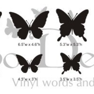 Butterflies Set of 48, 4 colors, Vinyl wall decals, living room, nursery, kids & teens room, removable decals stickers image 2