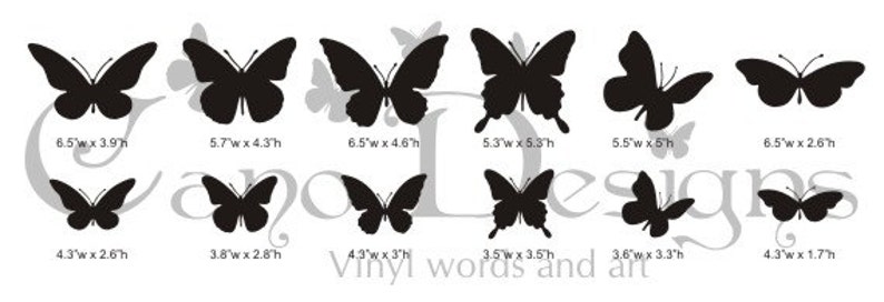 Butterflies Set of 48, 4 colors, Vinyl wall decals, living room, nursery, kids & teens room, removable decals stickers image 2