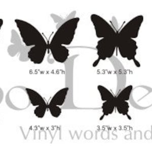 Butterflies Set of 24, 2 colors, Vinyl wall decals, living room, nursery, kids & teens room, removable decals stickers image 2