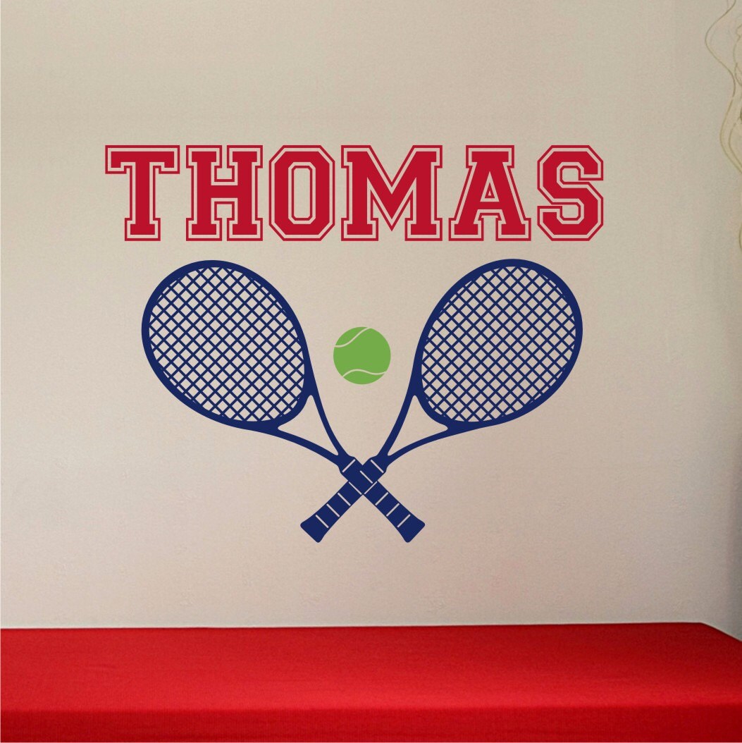 Personalized Name Tennis Racquets and Tennis ball. Custom Etsy