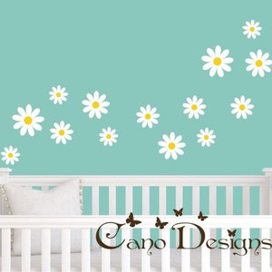 Daisies 14 set, Vinyl wall decals stickers, nursery, kids & teens room, removable decals stickers