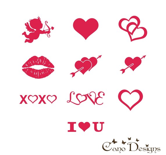Valentine's Vinyl Decals Decoration Set Stikers for | Etsy