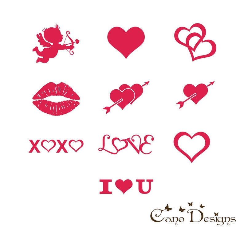 Valentine’s Vinyl Decals Decoration Set Stikers for - Etsy