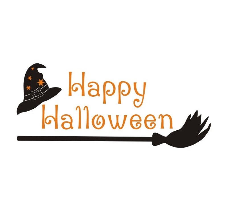 Happy Halloween Vinyl Decal Halloween Sign Vinyl Wall Window Etsy