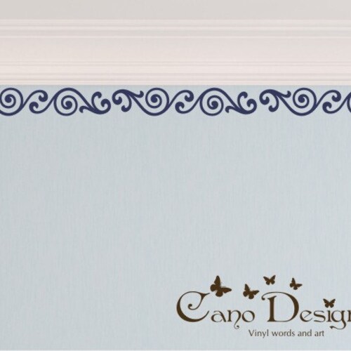 Border Swirl Vinyl Wall Decal 18 Ft Long Home Decor Etsy