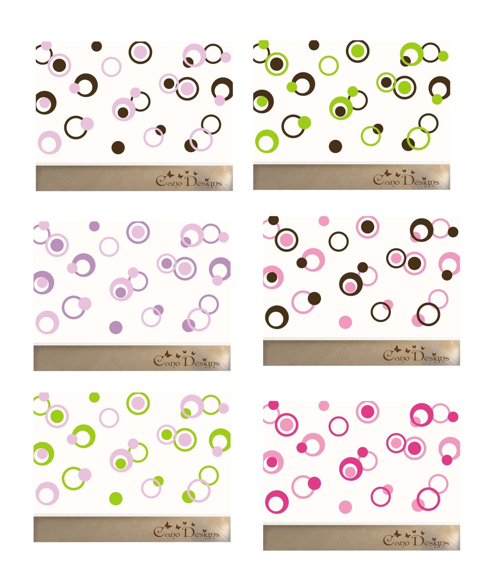 Dots & Rings 3 Colors Vinyl Decals Living Room Nursery Etsy