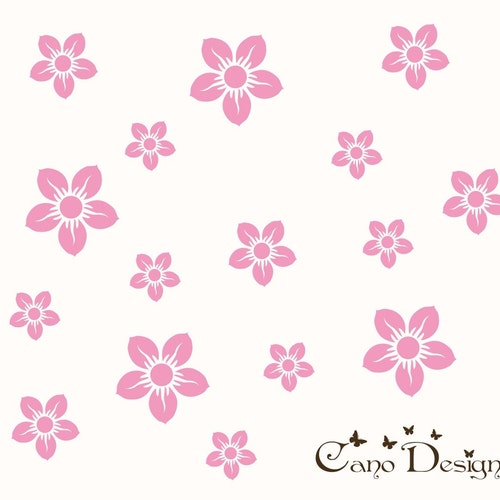 Flower Bloom Wall Decals White Flower Decals Living Room Etsy