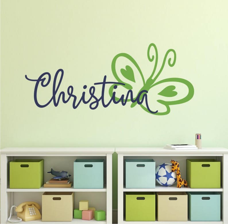 Custom Name Butterfly Kids Name Vinyl Sticker Decal for Wall Decor Girls Room