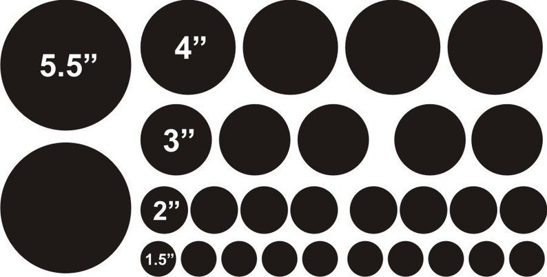 Polka Dots, 2 Colors, 5 Sizes Vinyl wall decals stickers, kids room, nursery, children stickers, bubbles, rings, circles image 2