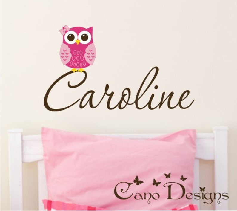 Personalized Name With Owl Custom Vinyl Wall Decals Stickers Etsy