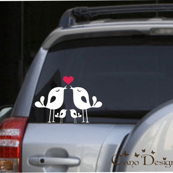 Lovely Bird Family, Car Vinyl decals stickers, window decals stickers