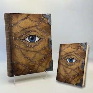 Hinged Spell Book Box SVG | Creepy Grimoire Storage Box | Hocus Pocus Inspired Evil Dead Horror Book Style Laser Cut File DXF PNG Pdf Ai