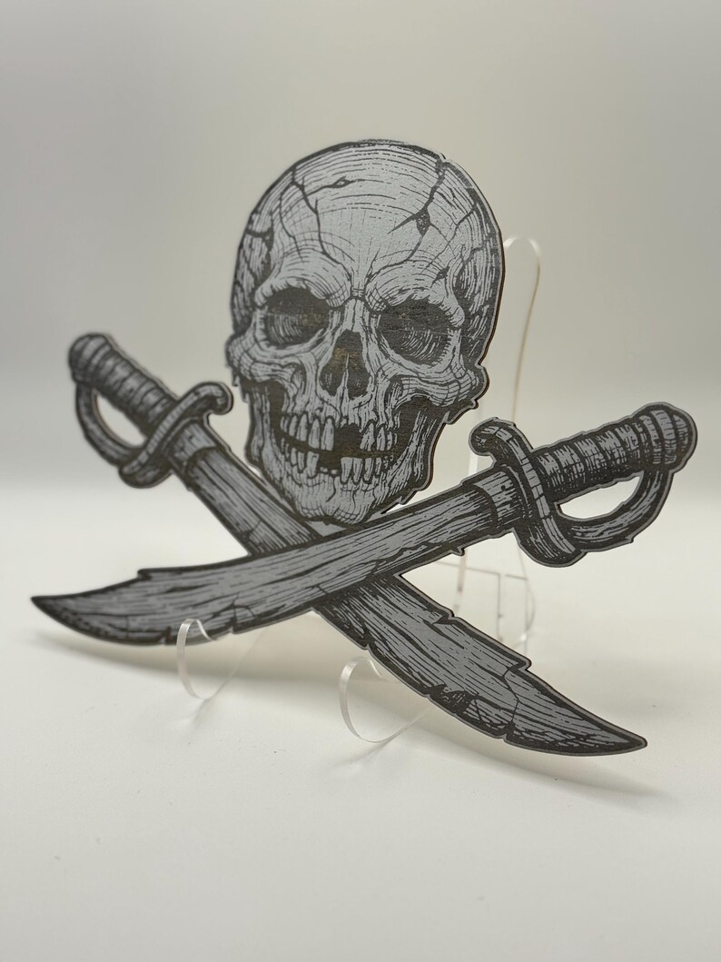Pirate Skull & Crossed Swords SVG | Vector Pirate Clipart | Laser ...
