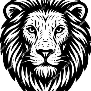 Löwenkopf Art Clipart SVG PNG JPEG handgezeichnete Illustration für Junk Journals, Basteln Printables und Lasergravur, Sofort Download