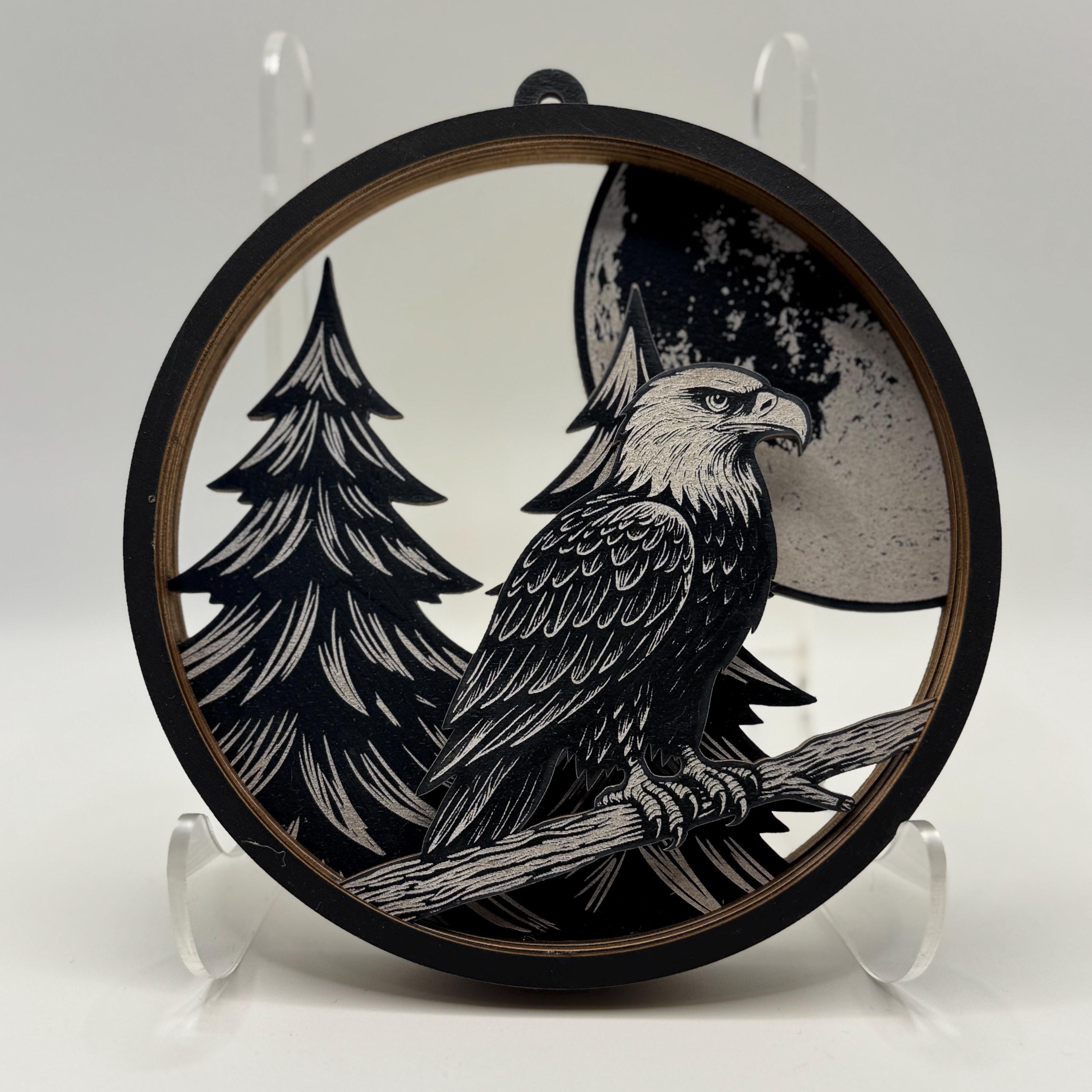 Layered American Eagle SVG Design Hanger – Laser Cut Files for Forest ...