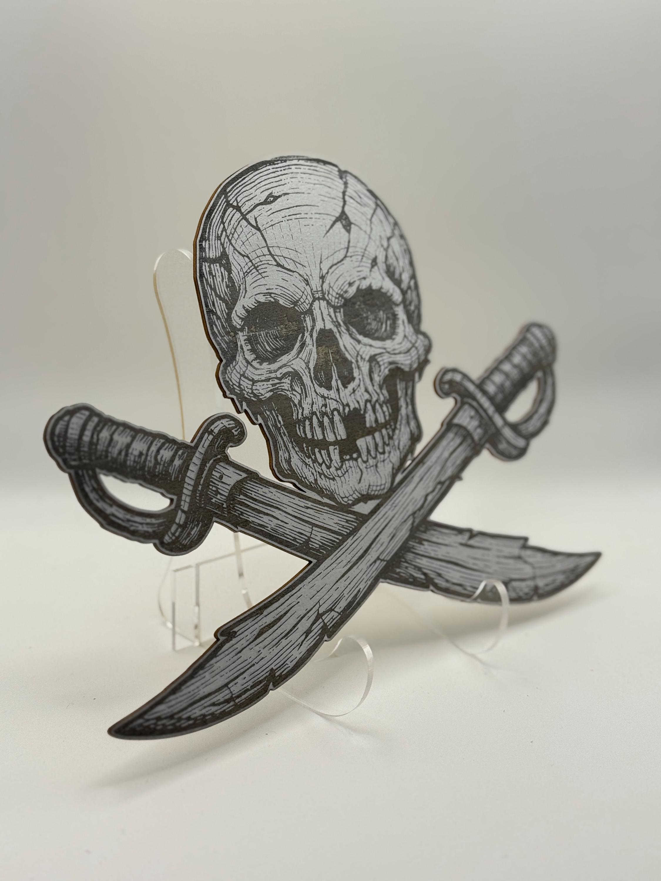 Pirate Skull & Crossed Swords SVG | Vector Pirate Clipart | Laser ...
