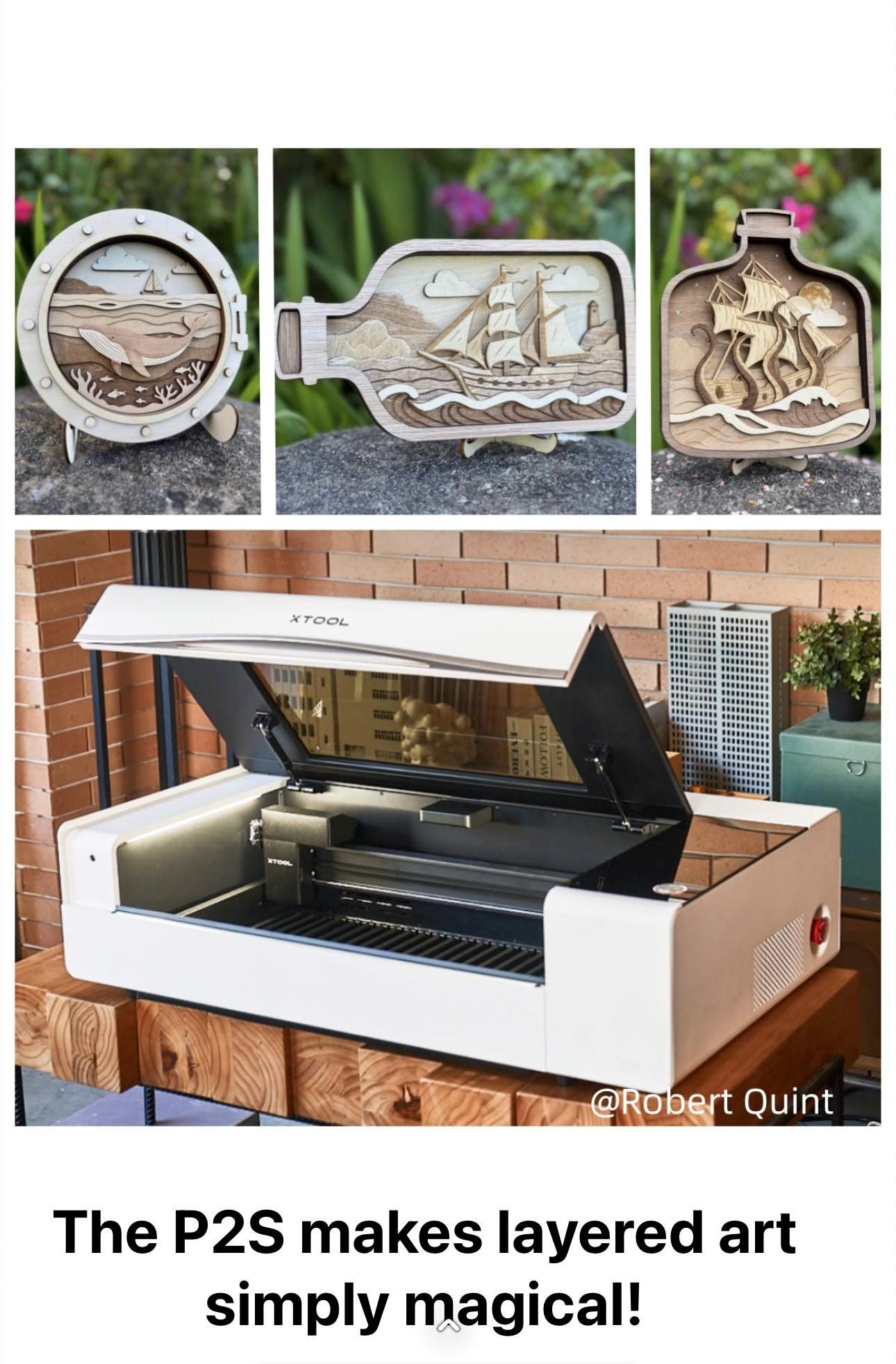 レーザーカッターや彫刻師向けの多層3D航海SVGバンドル。ボトルに入っ