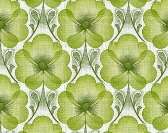 Dolls House Wallpaper 1/12th or 1/24th scale Quality Paper Retro Green  Miniature #257