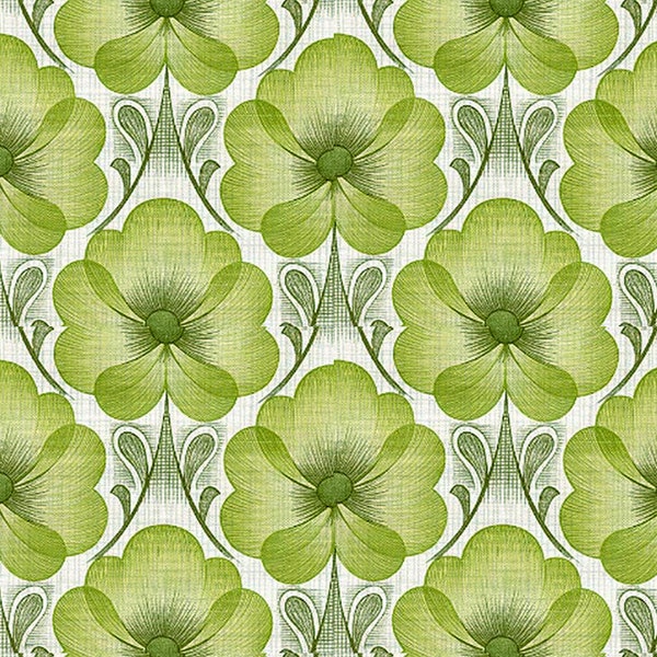 Dolls House Wallpaper 1/12th or 1/24th scale Quality Paper Retro Green  Miniature #257