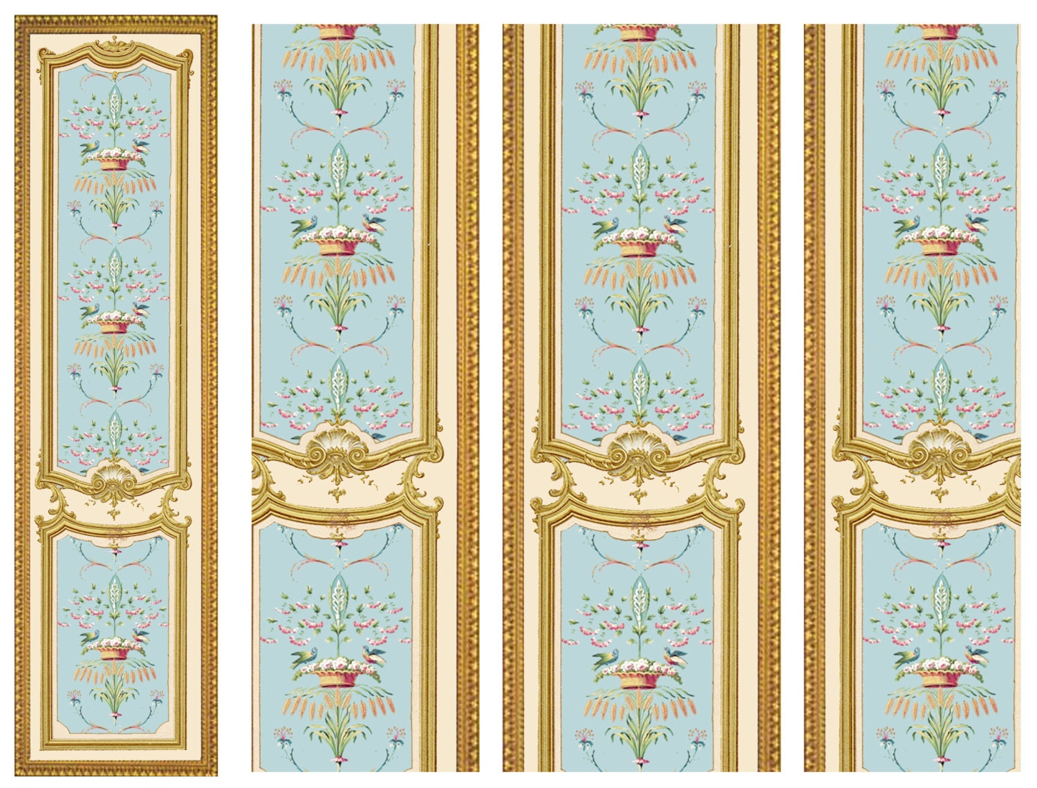 Victorian Wall Panels Wallpaper 1 12th or 1 24th Scale 13 Etsy